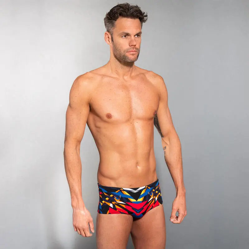 Bañador Hombre Natación Bóxer Nabaiji Negro Rojo 5 Bañador Hombre Natación Bóxer Nabaiji Negro Rojo - Imagen 3