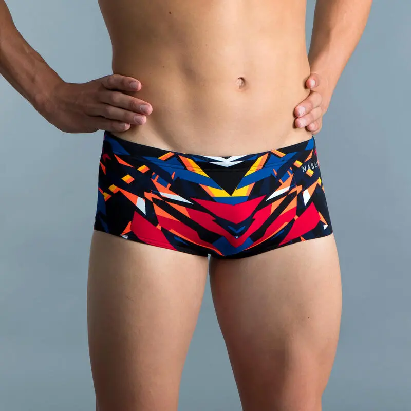 Bañador Hombre Natación Bóxer Nabaiji Negro Rojo 3 Bañador Hombre Natación Bóxer Nabaiji Negro Rojo