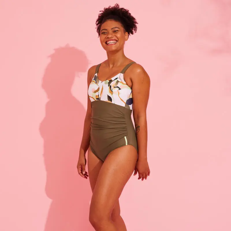 Nabaiji Bañador Premamá Aquagym/Natación Aya Mujer Caqui Blanco 4 Nabaiji Bañador Premamá Aquagym/Natación Aya Mujer Caqui Blanco - Imagen 2