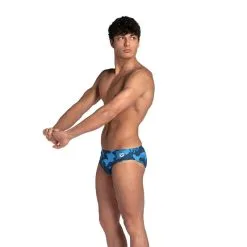 Bañador Slip Arena Hombre Azul Camuflaje