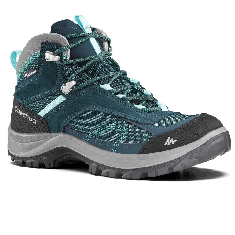 Botas De Montaña Y Trekking Impermeables Mujer Quechua MH100 Azul 3 Botas De Montaña Y Trekking Impermeables Mujer Quechua MH100 Azul