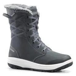 Botas De Nieve Y Apreski Impermeables De Piel Mujer Quechua SH500 U-Warm Gris