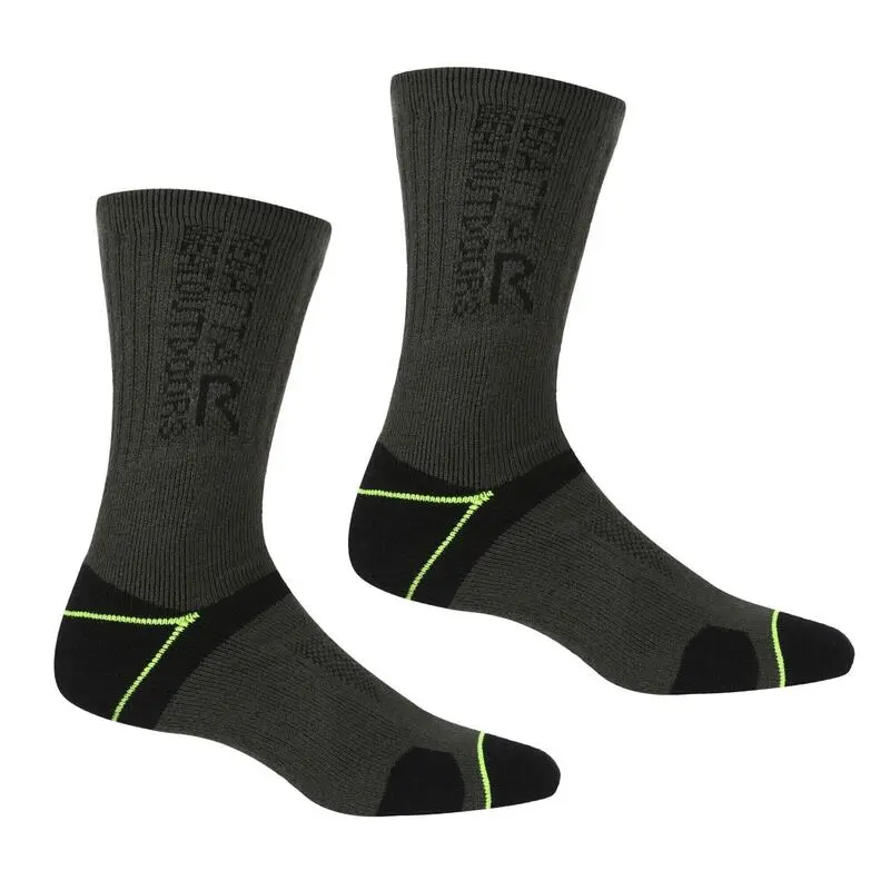 Regatta Calcetines Blister Protection II Para Hombre Pack De 2 Negro, Lima Eléctrico 3 Regatta Calcetines Blister Protection II Para Hombre Pack De 2 Negro, Lima Eléctrico