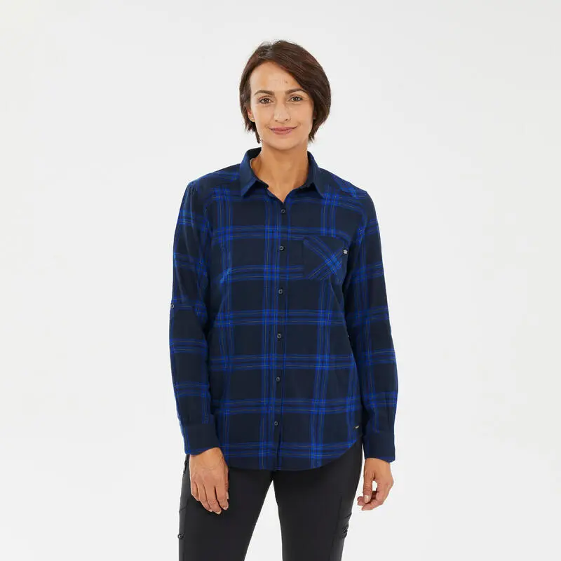 Camisa De Cuadros De Montaña Y Trekking Manga Larga Mujer Forclaz Travel 100 3 Camisa De Cuadros De Montaña Y Trekking Manga Larga Mujer Forclaz Travel 100