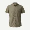 Forclaz CAMISA DE TREKKING VIAJE TRAVEL 100 MANGAS CORTAS MARRÓN HOMBRE