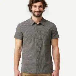 Forclaz CAMISA DE TREKKING VIAJE TRAVEL 500 STRETCH MANGAS CORTAS GRIS HOMBRE -Regattas Tienda camisa de trekking viaje travel 500 stretch mangas cortas gris hombre 2
