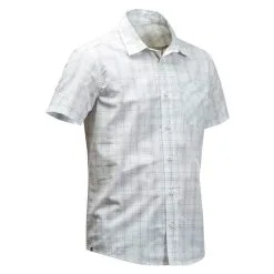 Forclaz Camisa Trekking Viaje TRAVEL 100 Cuadros Manga Corta Negro Hombre -Regattas Tienda camisa trekking viaje travel 100 cuadros manga corta blanca hombre