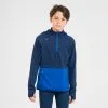 KIPRUN Camiseta Atletismo Manga Larga 1/2 Cremallera Niños AT 500 Azul Indígo