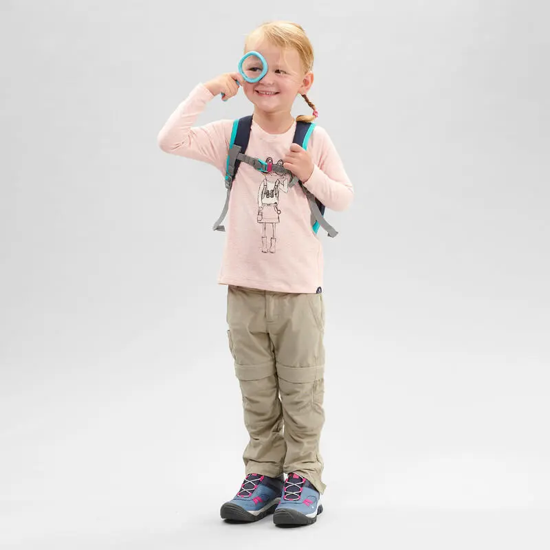 Camiseta De Montaña Trekking Protección Solar Niños 2-6 Años Quechua MH150 Rosa 7 Camiseta De Montaña Trekking Protección Solar Niños 2-6 Años Quechua MH150 Rosa - Imagen 5