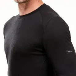Camiseta De Montaña Y Trekking 100% Lana Merina Hombre Forclaz MT500 Negro -Regattas Tienda camiseta de montaa y trekking 100 lana merina hombre forclaz mt500 negro 3