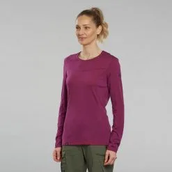 Camiseta De Montaña Y Trekking Lana Merino Mujer Forclaz MT500 Rosa