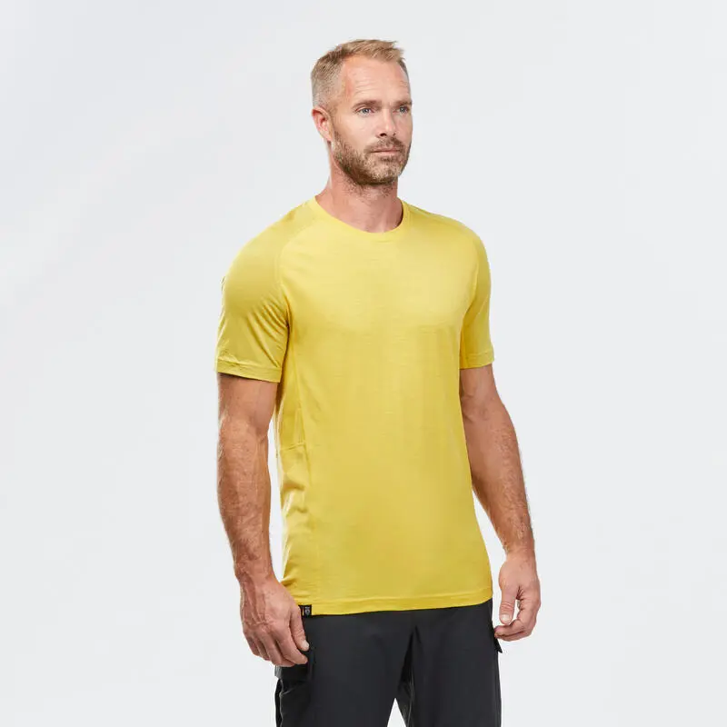Camiseta De Montaña Y Trekking Manga Corta Lana Merino Hombre Forclaz MT500 3 Camiseta De Montaña Y Trekking Manga Corta Lana Merino Hombre Forclaz MT500