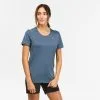 Camiseta De Montaña Y Trekking Manga Corta Mujer Quechua MH100 Gris