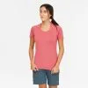 Camiseta De Montaña Y Trekking Manga Corta Mujer Quechua MH500 Rosa