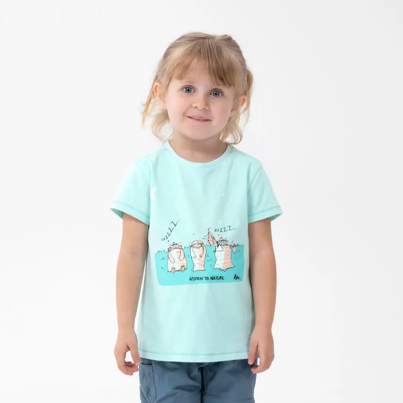 Camiseta De Montaña Y Trekking Manga Corta Niños 2-6 Años Quechua MH100 Verde 3 Camiseta De Montaña Y Trekking Manga Corta Niños 2-6 Años Quechua MH100 Verde