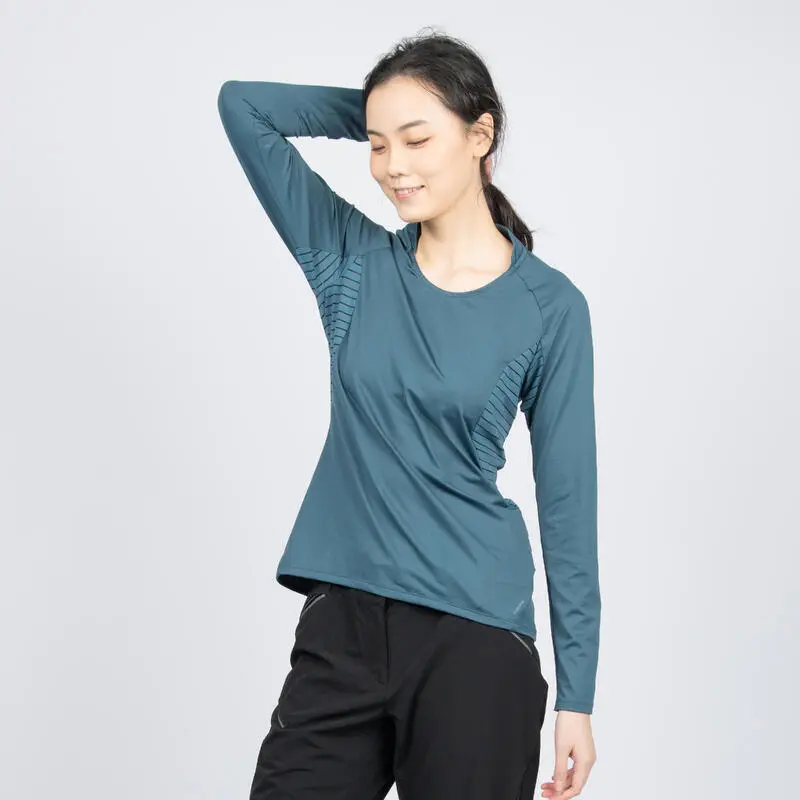 Quechua Camiseta De Montaña Y Trekking Manga Larga Mujer MH550 Gris 5 Quechua Camiseta De Montaña Y Trekking Manga Larga Mujer MH550 Gris - Imagen 3