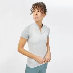 Camiseta De Montaña Y Trekking Mujer Con Cremallera Quechua FH900