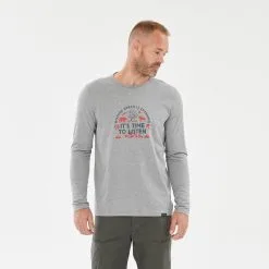 Quechua Camiseta NH100 ML Hombre - Gris Claro -Regattas Tienda camiseta nh100 ml hombre gris claro 2