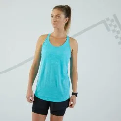 Camiseta Sin Mangas Running Sujetador-top Integrado Mujer - KIPRUN CARE Amarillo -Regattas Tienda camiseta sin mangas running sujetador top integrado mujer kiprun care azul turquesa