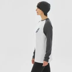 WEDZE Camiseta Térmica De Esquí Lana Merina Mujer - BL 590 Brokovitch - Gris Blanco -Regattas Tienda camiseta termica de esqui lana merina mujer bl 590 brokovitch gris blanco 4