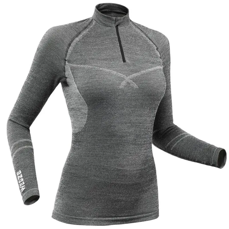 Camiseta Térmica De Esquí Y Nieve Interior Wedze Ski 900 Mujer Lana Gris 3 Camiseta Térmica De Esquí Y Nieve Interior Wedze Ski 900 Mujer Lana Gris