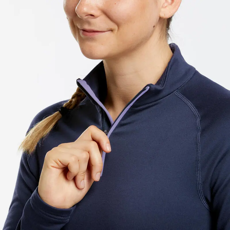 Camiseta Térmica Interior De Esquí Y Nieve 1/2 Cremallera Mujer Wedze 500 Azul 6 Camiseta Térmica Interior De Esquí Y Nieve 1/2 Cremallera Mujer Wedze 500 Azul - Imagen 4