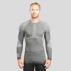 Camiseta Térmica Interior De Esquí Y Nieve Lana Merina Hombre Wedze Ski 900 Gris