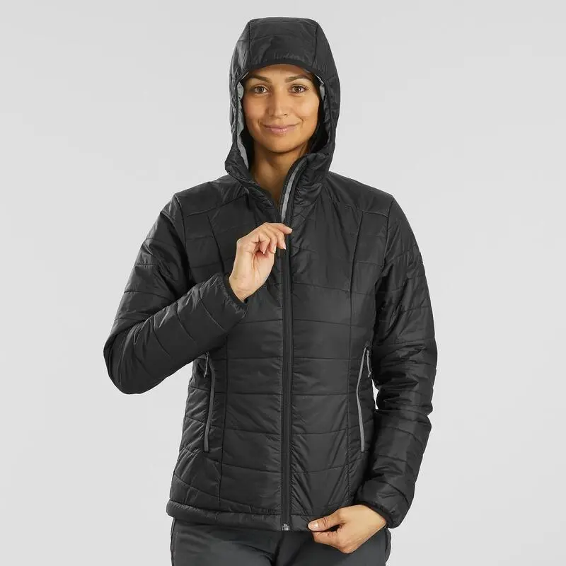 Chaqueta Acolchada Montaña Y Trekking Con Capucha Mujer Forclaz MT100 Negro 3 Chaqueta Acolchada Montaña Y Trekking Con Capucha Mujer Forclaz MT100 Negro