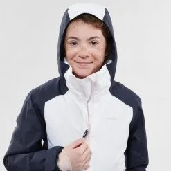 WEDZE CHAQUETA DE ESQUÍ NIÑOS CÁLIDA E IMPERMEABLE - 500 BLANCO Y AZUL -Regattas Tienda chaqueta de esqui nios calida e impermeable 500 blanco y azul 3