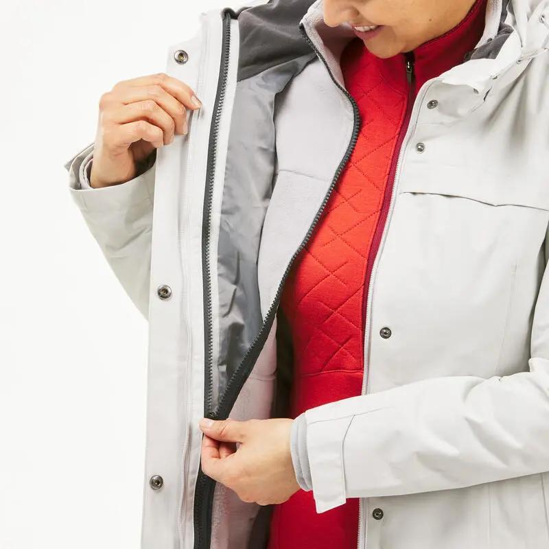 Chaqueta De Montaña Y Trekking 3 En 1 Impermeable Mujer Forclaz Travel 100 6 Chaqueta De Montaña Y Trekking 3 En 1 Impermeable Mujer Forclaz Travel 100 - Imagen 4