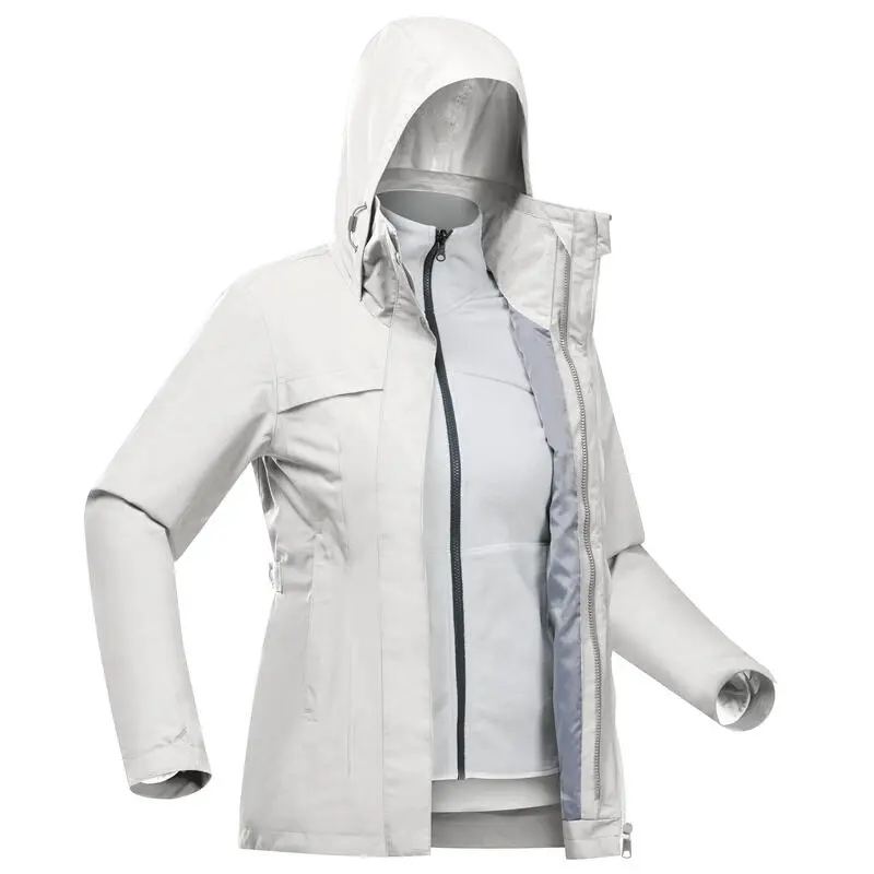 Chaqueta De Montaña Y Trekking 3 En 1 Impermeable Mujer Forclaz Travel 100 7 Chaqueta De Montaña Y Trekking 3 En 1 Impermeable Mujer Forclaz Travel 100 - Imagen 5
