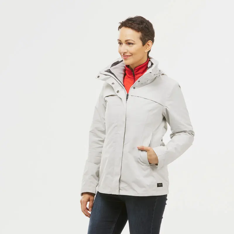 Chaqueta De Montaña Y Trekking 3 En 1 Impermeable Mujer Forclaz Travel 100 3 Chaqueta De Montaña Y Trekking 3 En 1 Impermeable Mujer Forclaz Travel 100