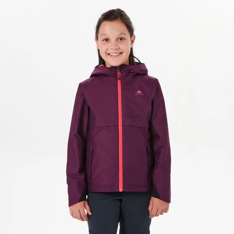 Chaqueta Impermeable De Montaña Trekking Niños 7-15 Años Quechua MH500 Violeta 3 Chaqueta Impermeable De Montaña Trekking Niños 7-15 Años Quechua MH500 Violeta