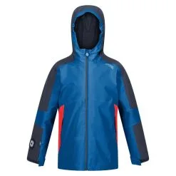 Regatta Chaqueta Impermeable Rayz Para Niños/Niñas Melocotón Neón, Coral Fusión -Regattas Tienda chaqueta impermeable rayz para niosnias azul imperial gris india
