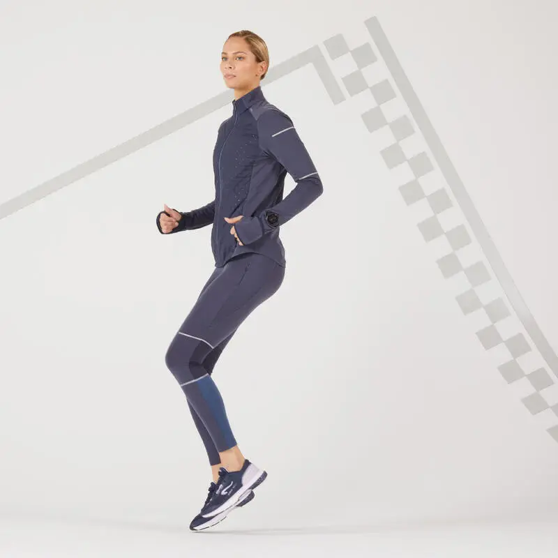 Chaqueta Running Cálida Mujer Kiprun Warm Azul Oscuro 4 Chaqueta Running Cálida Mujer Kiprun Warm Azul Oscuro - Imagen 2