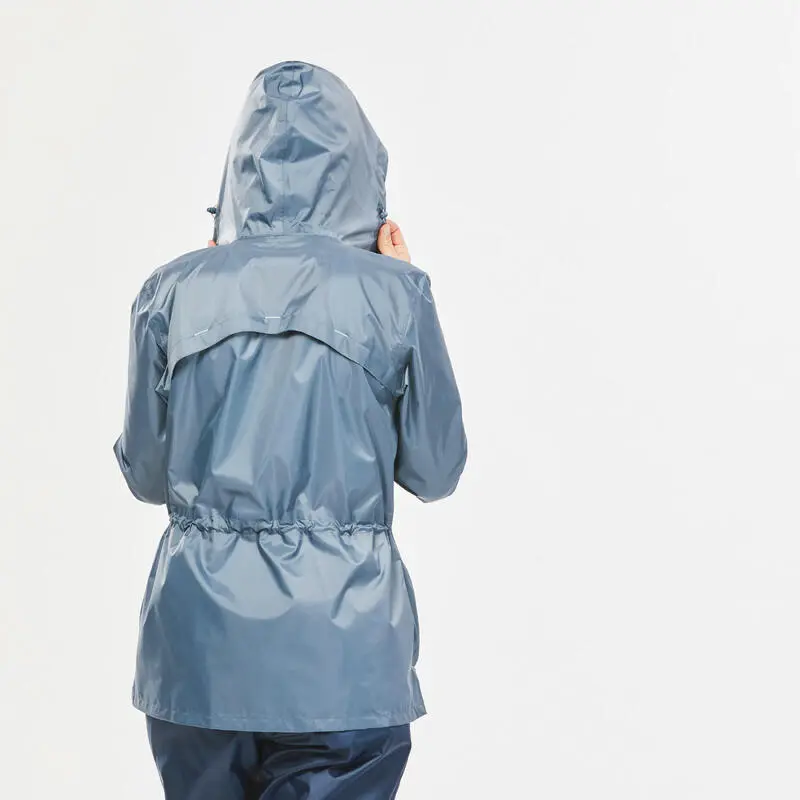 Chubasquero Impermeable De Montaña Y Trekking Mujer Quechua Raincut Azul 4 Chubasquero Impermeable De Montaña Y Trekking Mujer Quechua Raincut Azul - Imagen 2
