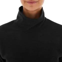 Forro Polar De Montaña Y Trekking Cuello Alto Mujer Quechua MH20 Negro -Regattas Tienda forro polar de montaa y trekking cuello alto mujer quechua mh20 negro 3