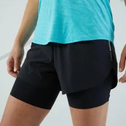 Pantalón Corto 2 En 1 Running Mujer - KIPRUN MARATHON Negro 9 Pantalón Corto 2 En 1 Running Mujer - KIPRUN MARATHON Negro -Regattas Tienda pantalon corto 2 en 1 running mujer kiprun marathon negro 2