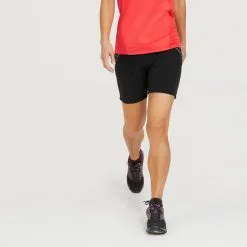 Pantalón Corto De Montaña Y Trekking Mujer Quechua MH500 Negro