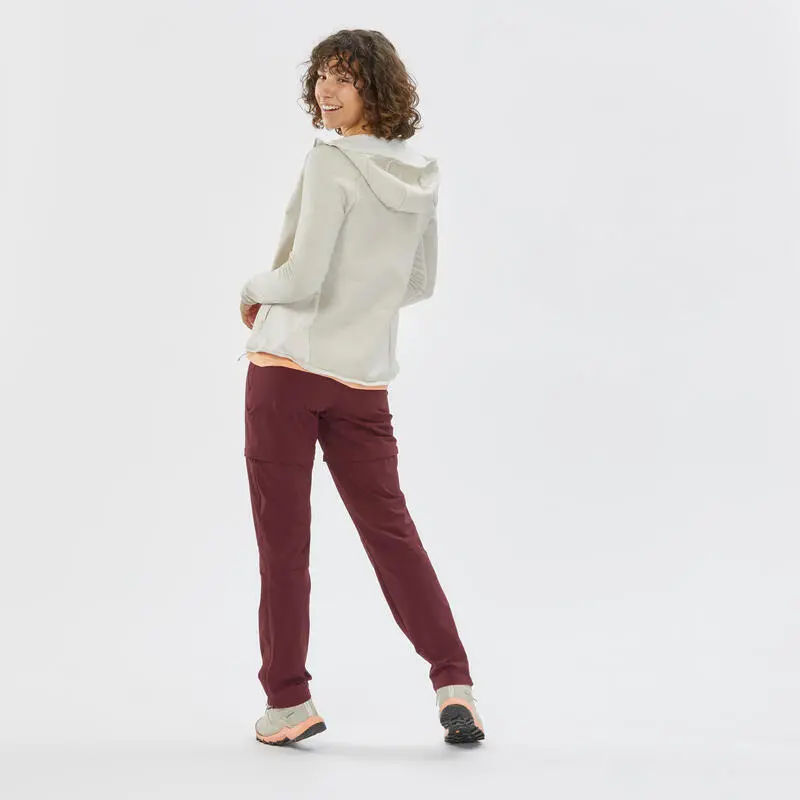 Pantalón Desmontable Montaña Y Trekking Mujer Quechua MH550 Granate 4 Pantalón Desmontable Montaña Y Trekking Mujer Quechua MH550 Granate - Imagen 2