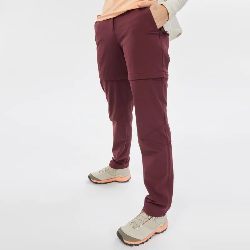 Pantalón Desmontable Montaña Y Trekking Mujer Quechua MH550 Granate 3 Pantalón Desmontable Montaña Y Trekking Mujer Quechua MH550 Granate