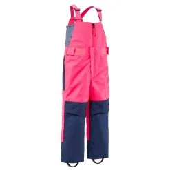 WEDZE PETO DE ESQUÍ NIÑOS CÁLIDO E IMPERMEABLE - 500 PNF ROSA FLUO Y AZUL MARINO