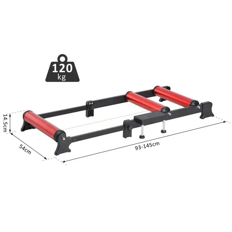 Rodillo De Ciclismo HOMCOM Negro Y Rojo 145x54x14,5 Cm 5 Rodillo De Ciclismo HOMCOM Negro Y Rojo 145x54x14,5 Cm - Imagen 3