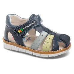 Sandalias De Marcha Deportiva De Piel De Bebé Niño PABLOSKY En Azul Marino