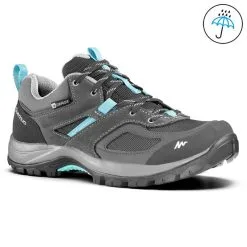Zapatillas De Montaña Y Trekking Impermeables Mujer Quechua MH100 Gris